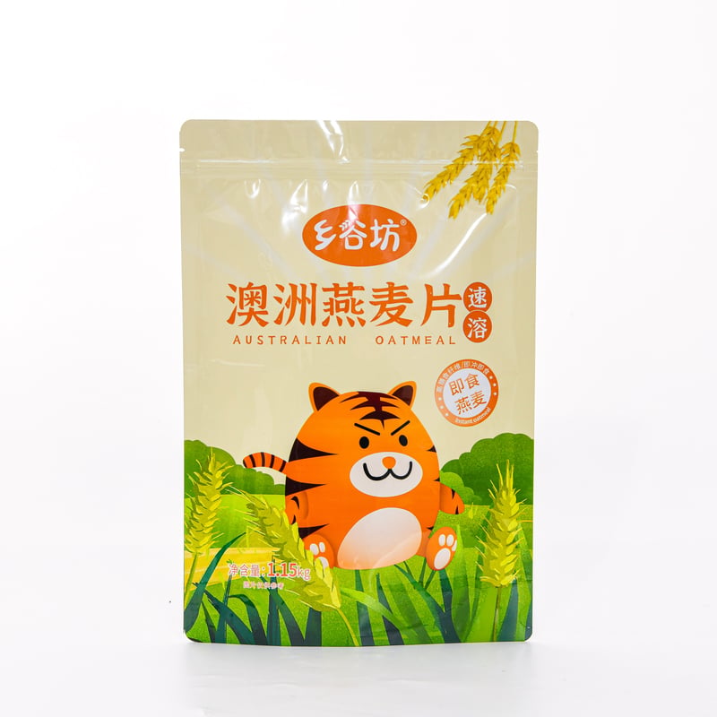 Stand-up Pouch – Zipper Seal for Oatmeal & Cereal Packaging  
