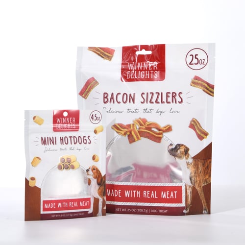 Stand-Up Pouch for Dog Treats – Clear Window, Food Grade, Custom Print  