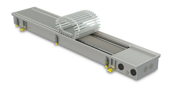 Trench heater with natural convection FC 260-42-15-ALS with roll-up silver colour aluminium grille