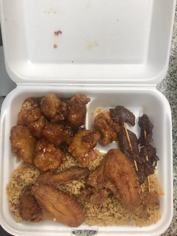 DH. Teriyaki Beef, Chicken Wings, General Tso's Chicken 牛串, 鸡翼， 左鸡