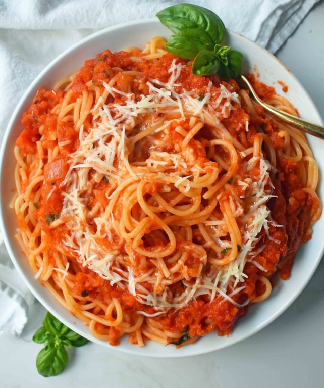Spaghetti or Penne with Homemade Marinara Image