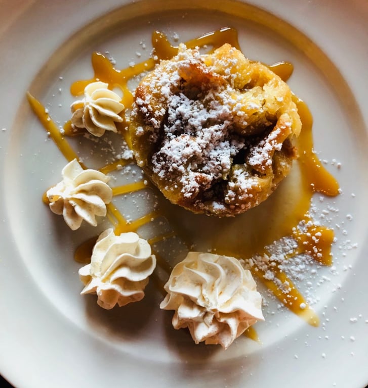 Croissant Bread Pudding à la mode