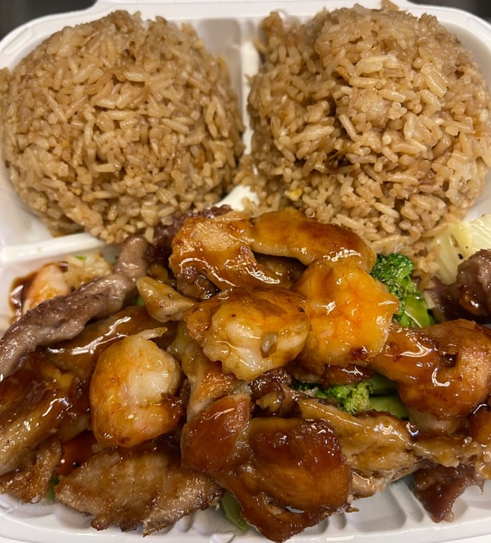 H10. Hibachi Chicken, Steak & Shrimp