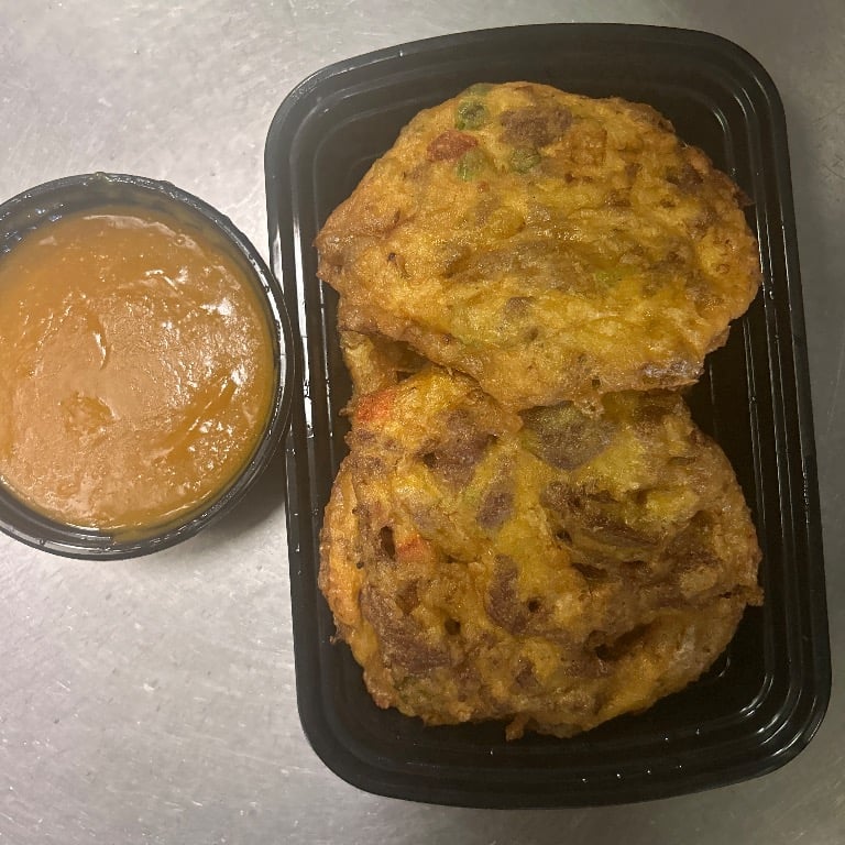 牛蓉蛋<br>54. Beef Egg Foo Young