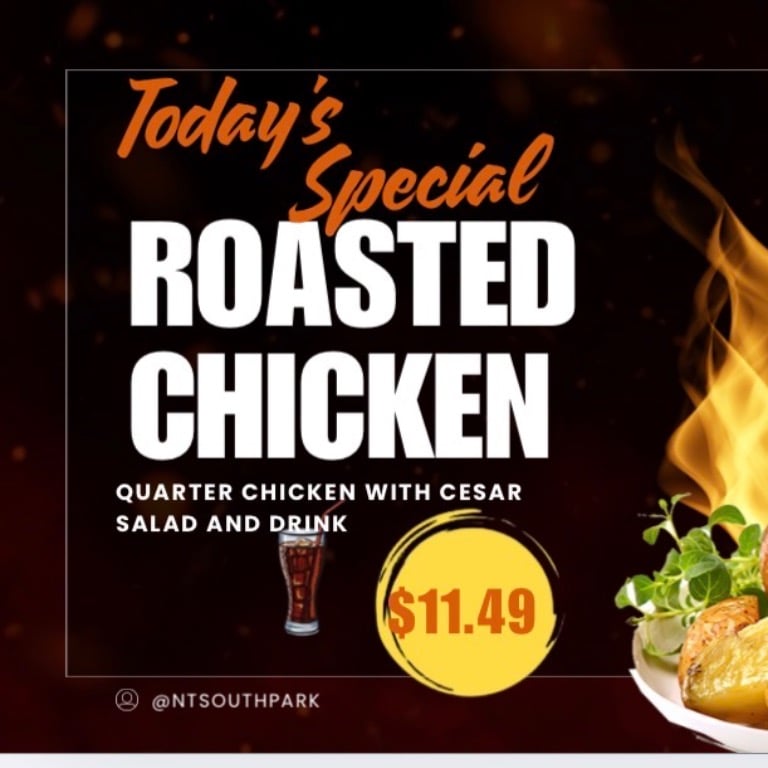 TODAY'S SPECIAL: Roaster Chicken with Cesar salad + Drink