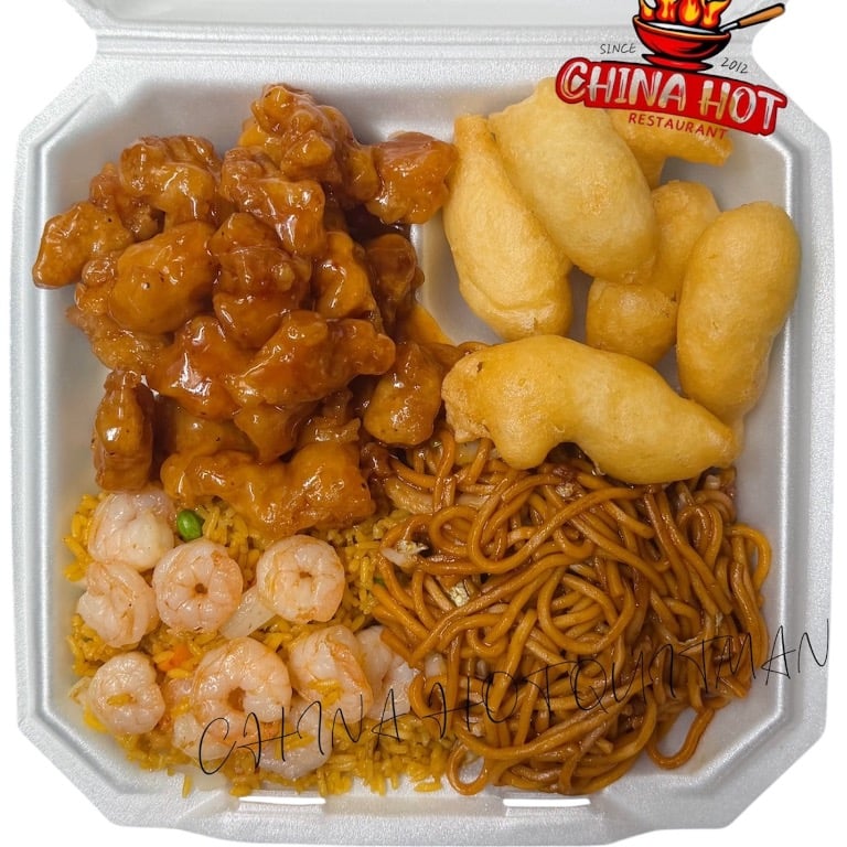 Big Plate Special General Tso's Chicken + Sweet & Sour Chicken + Shrimp Fried Rice + Lo Mein