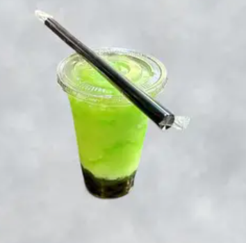 24 oz Honey Dew Fruit Slush with Boba