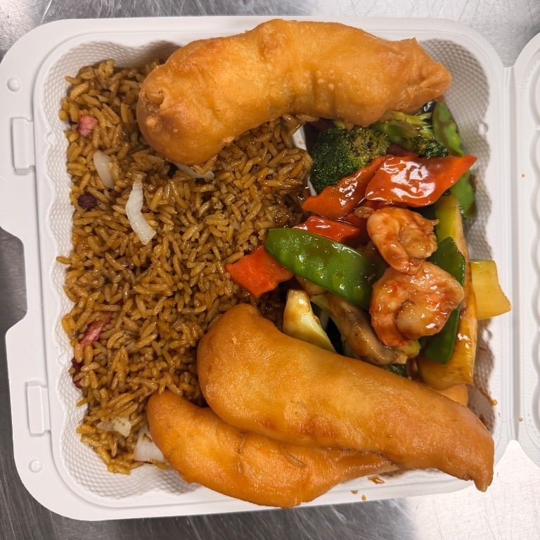 C. Shrimp w. Mixed Veg., Chicken Fingers (3)<br>杂菜虾 金手指
