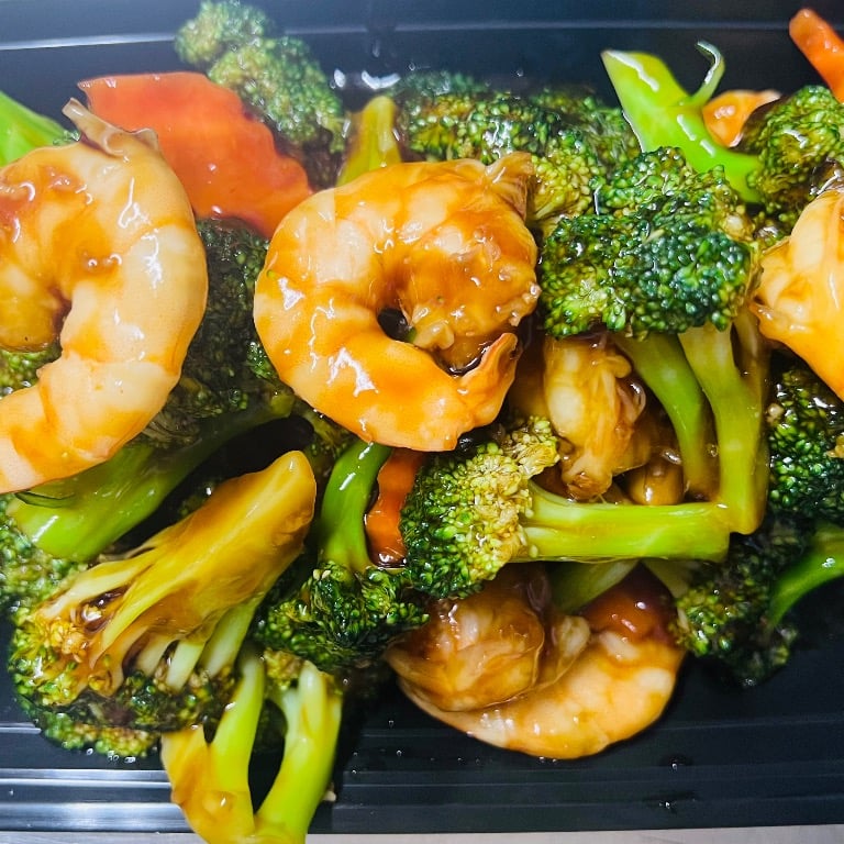 S4. 芥兰虾<br>Shrimp w. Broccoli in Brown Sauce