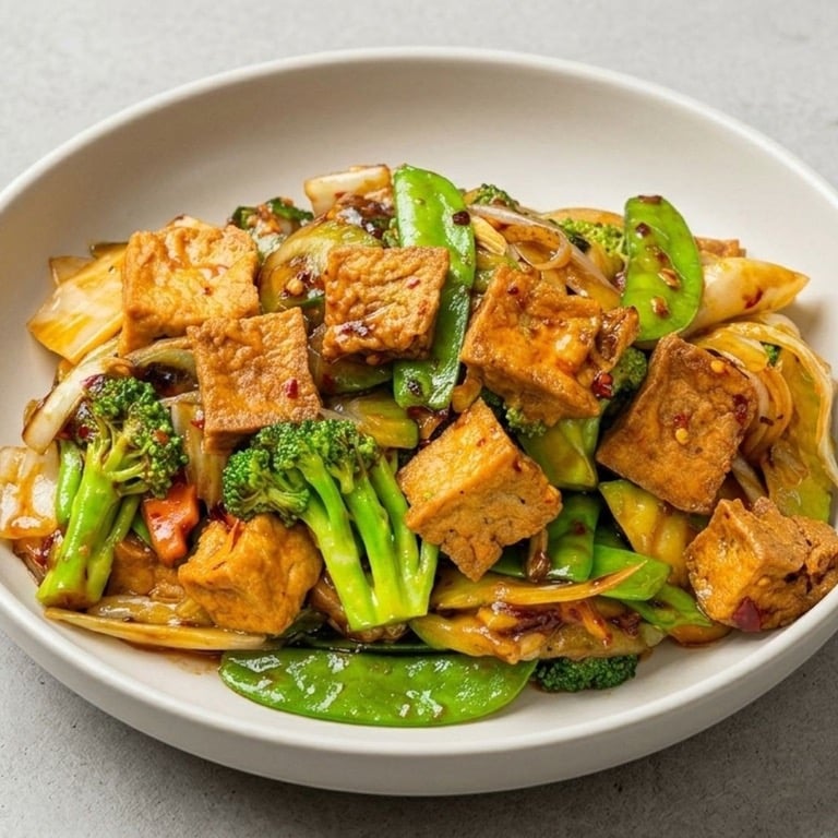 V5. 家常豆腐 Spicy Tofu w. Mixed Vegs