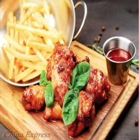 C. BBQ Wings w FF 烤鸡翅跟炸薯条