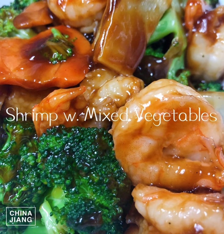 77. 什菜虾 Shrimp w. Mixed Vegetables Image