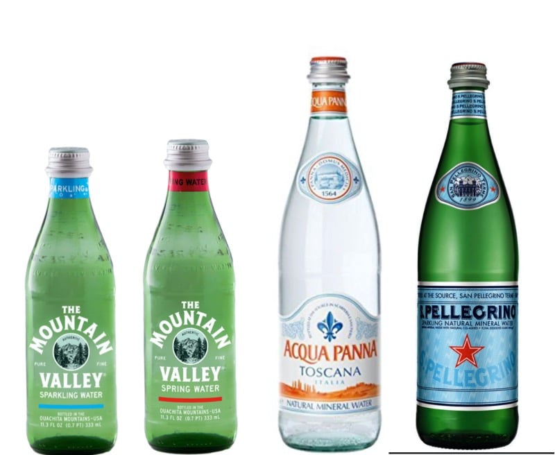 Glass bottle waters