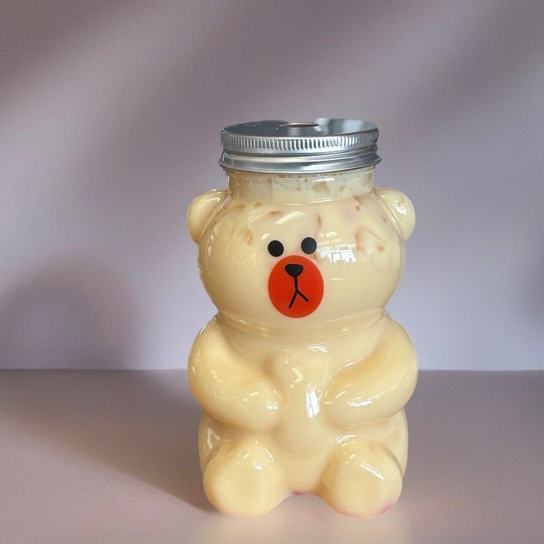 K9. Milky peach with popping boba