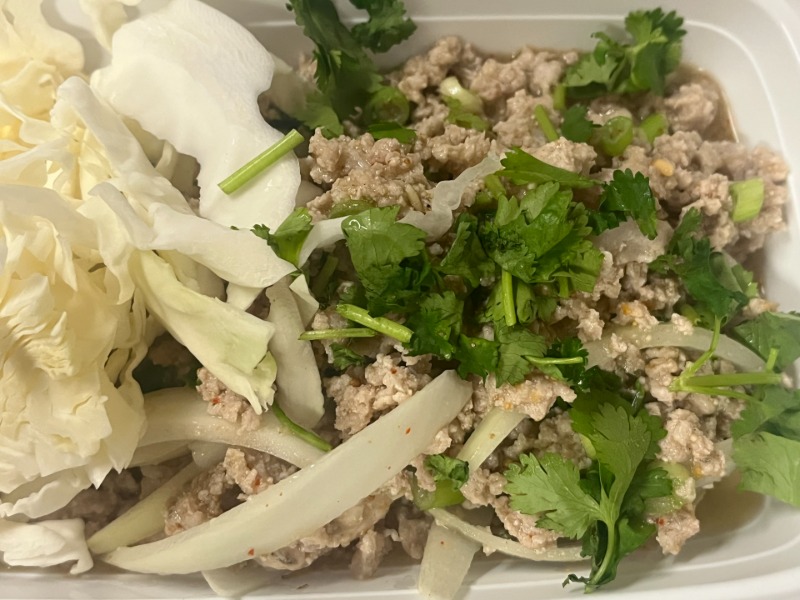 Chicken Larb and Sticky Rice