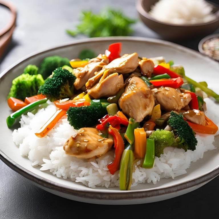 Chicken Stir- Fry Over Rice Special