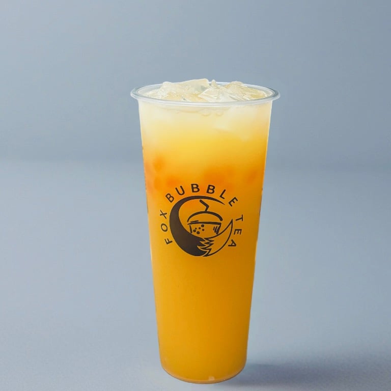 Peach Yakult with Crystal Boba