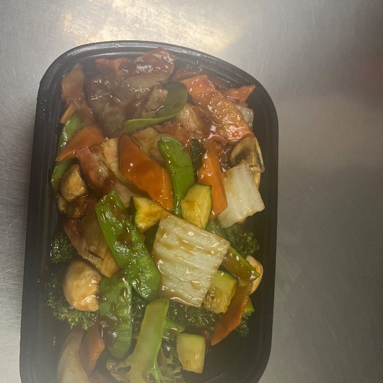55. 什菜叉烧 BBQ Pork w. Mixed Vegetables
