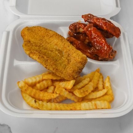 1 Pc Fish & 5 Pcs Wing Dinner