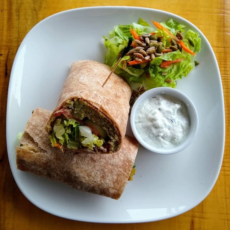 Epic Catering and Eatery Hummus and Falafel Wrap Sandwiches and