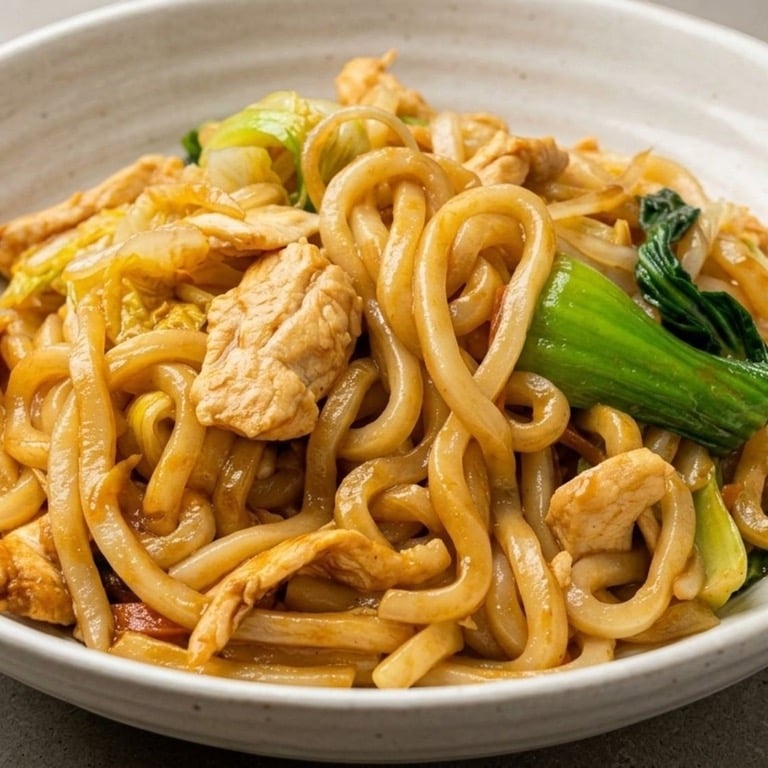 Y1.鸡炒乌冬 Chicken Stir Fried Udon