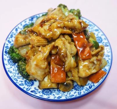 杂菜鸡<br>43. Chicken w. Mixed Vegetable