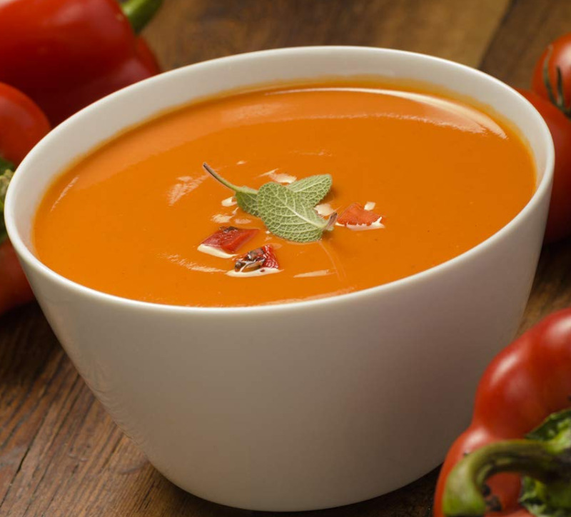 Organic Creamy Roasted Red Pepper and Basil Tomato Soup
