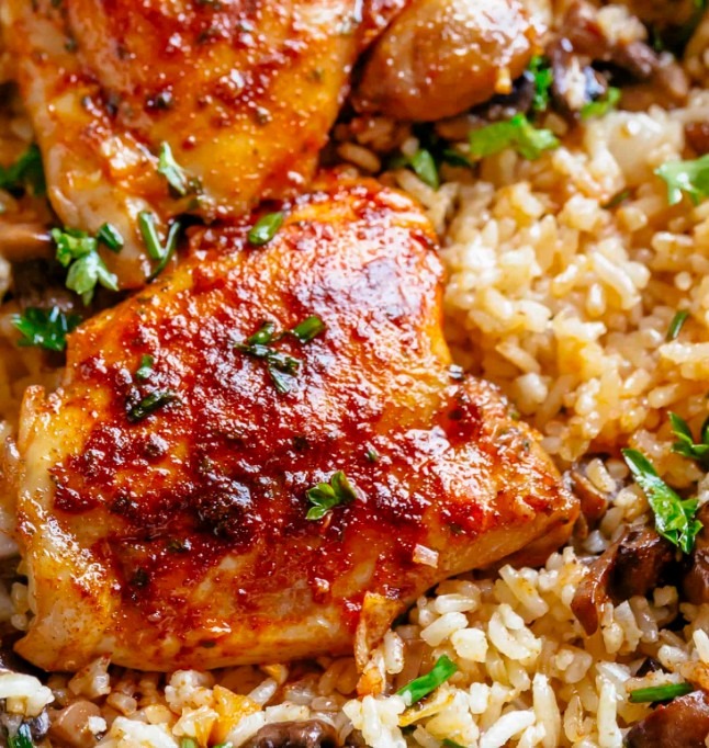 Herb Roasted Chicken over Sofrito Rice