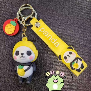 Yellow Color Pineapple Panda Key Chain