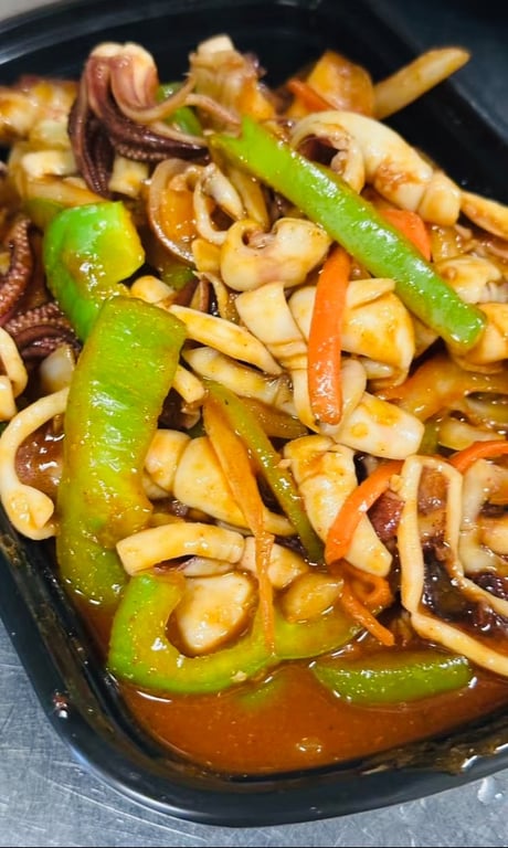 Korean Spicy Stir-Fried Squid