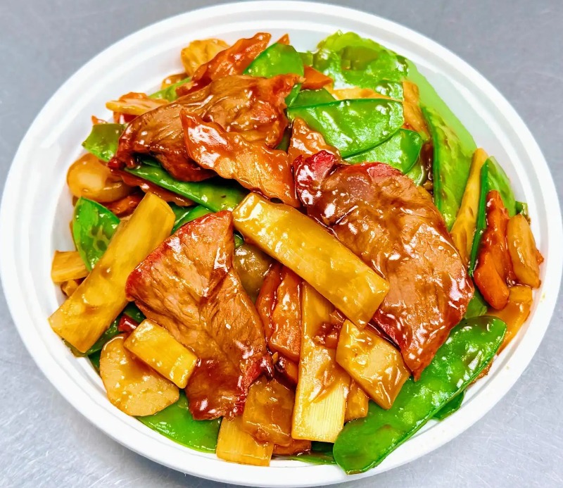 75. Roast Pork w. Snow Pea Pods