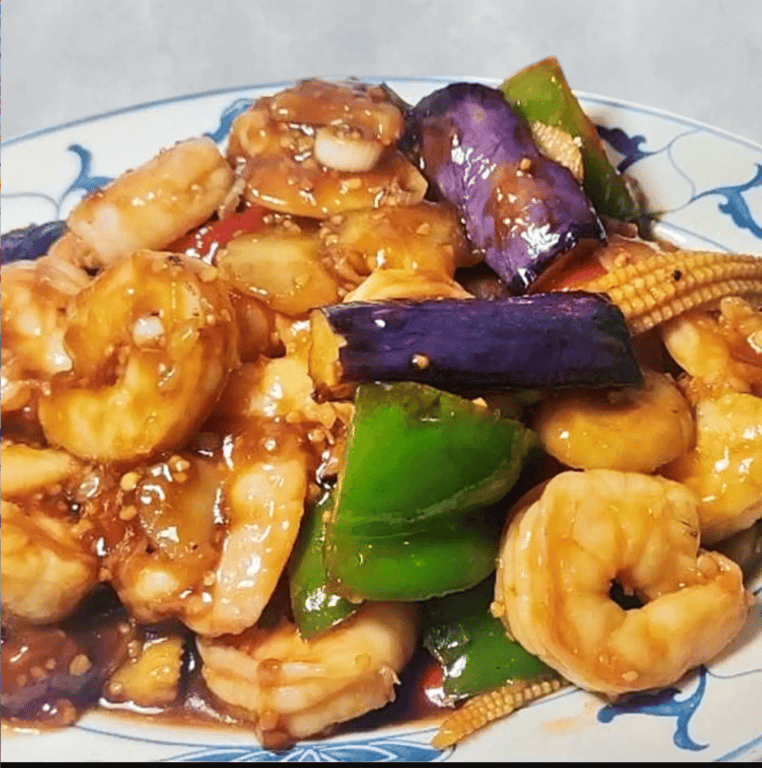 8. 茄子虾 Shrimp with Japanese Eggplant