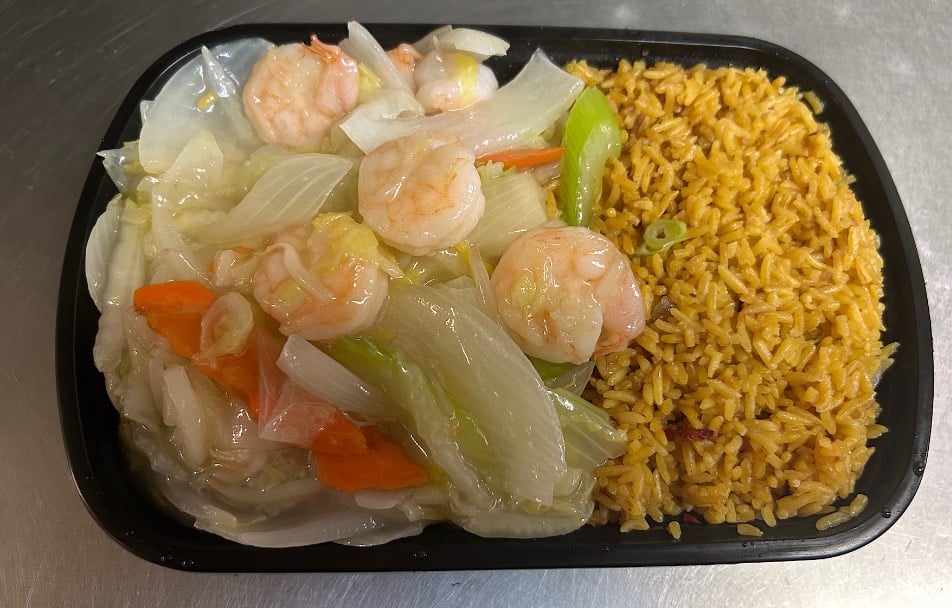 虾炒面 <br>  Shrimp Chow Mein