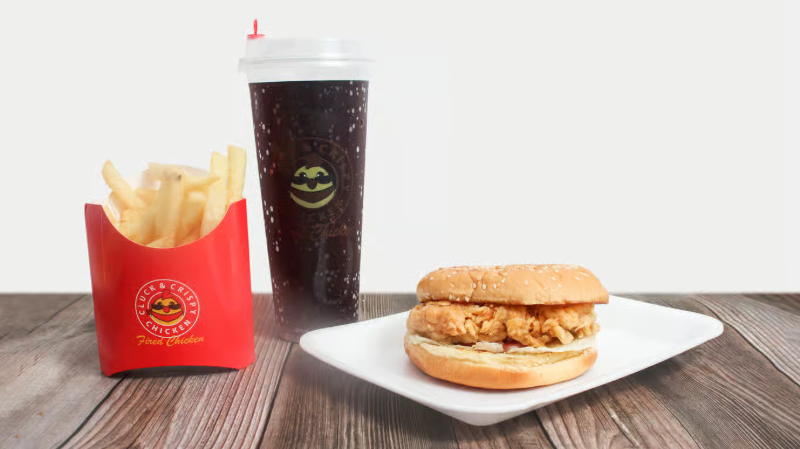 B2. 脆皮鸡肉三明治套餐 Crispy Chicken Sandwich Combo