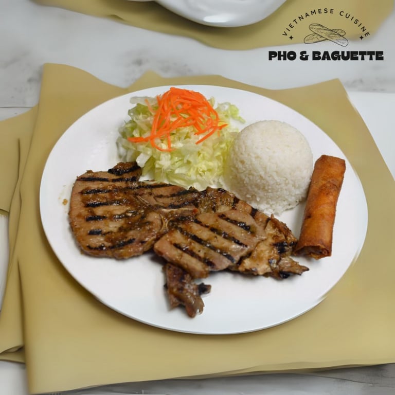 Pork Chop & Egg Roll Plate
