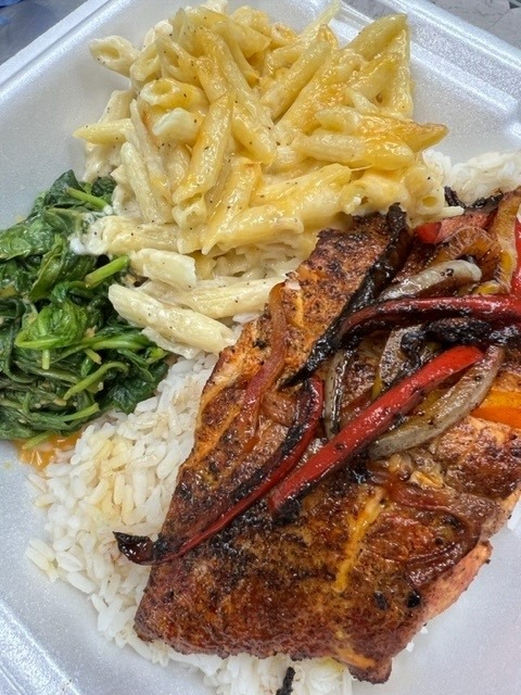 Grilled Salmon, Rice & 2 Sides