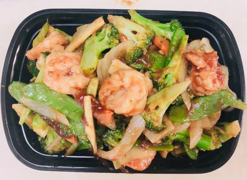 70. 什菜虾 Shrimp w. Chinese Mixed Vegetables