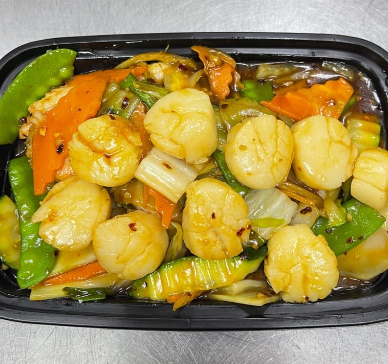 S14. 鱼香干贝 Scallop w. Spicy Garlic Sauce
