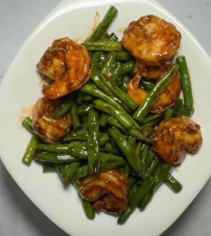 44. 四季豆虾 Sauteed String Beans with Shrimp