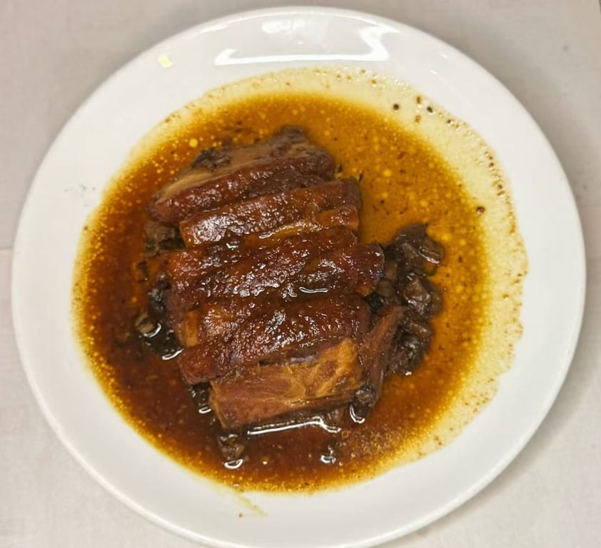 Braised Pork Belly with Preserved Veg