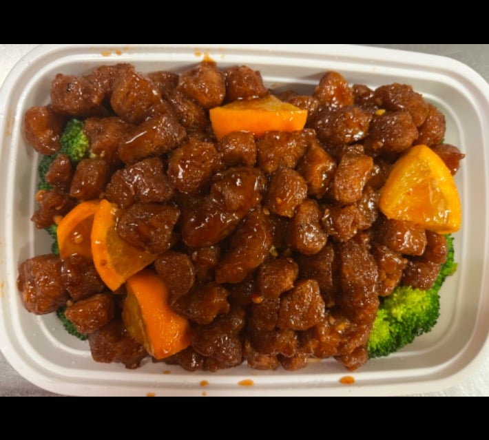 V 5. 橙汁素鸡 Vegetarian Orange Chicken