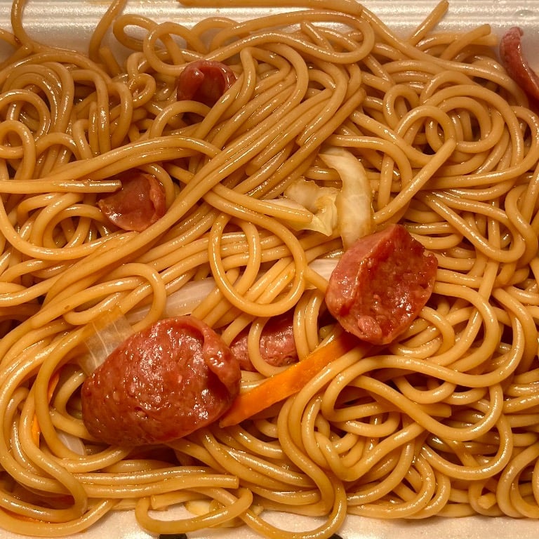 Stir Fried Taiwanese Sausage Noodles