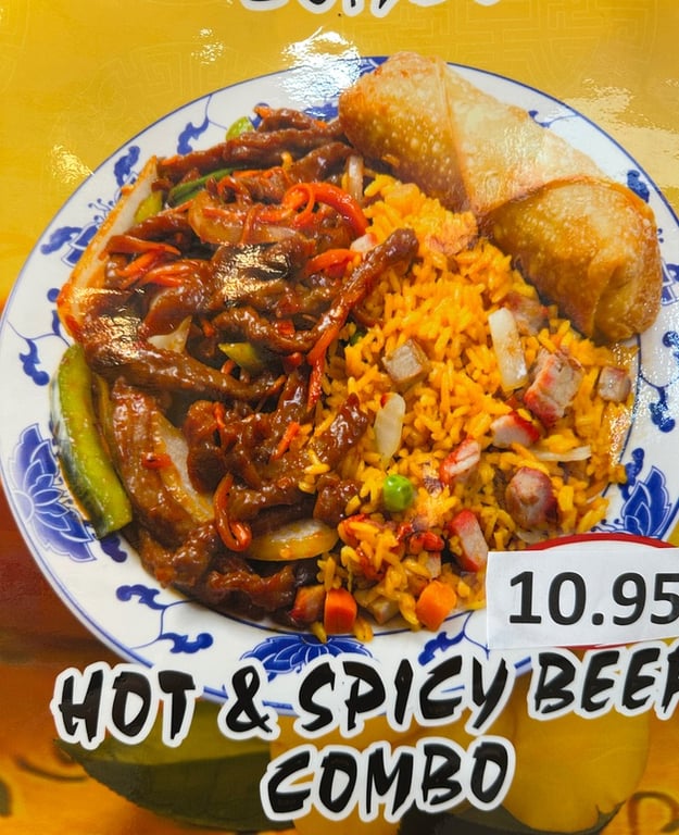 S22. Hot & Spicy Beef (Combo Platter)