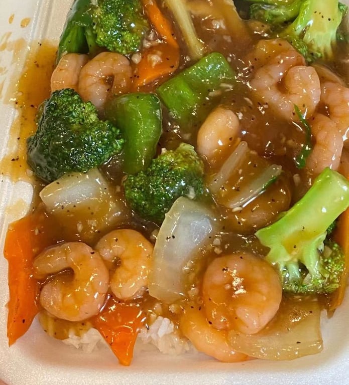 L23. Shrimp with Mix Vegetables on Rice