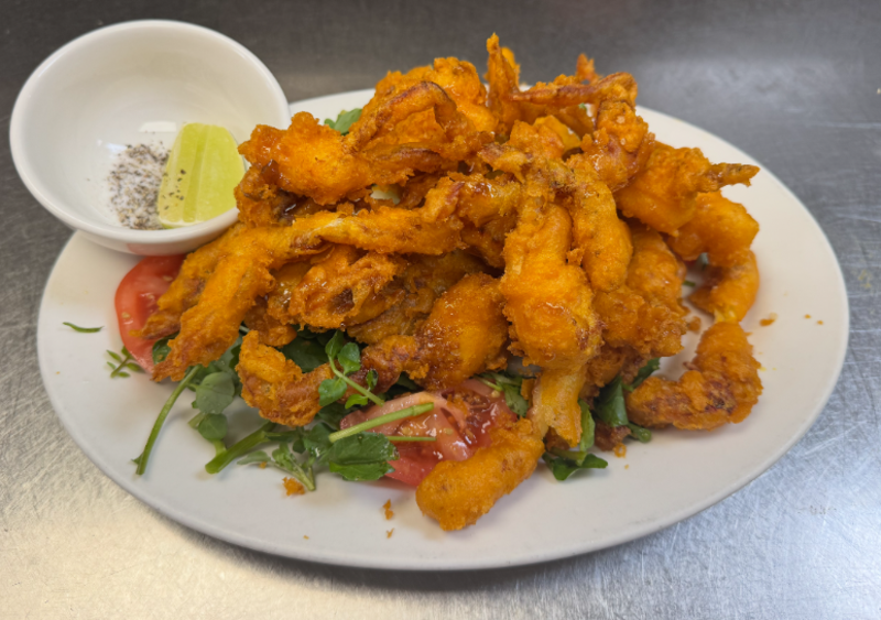 365. Butter Fried Soft Shell Crab Over Vinaigrette Watercress