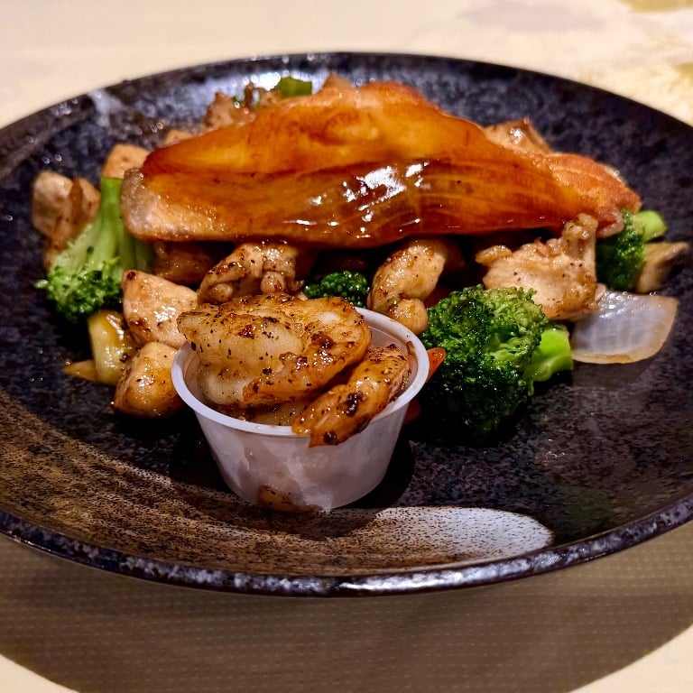 A. Hibachi Salmon & Chicken