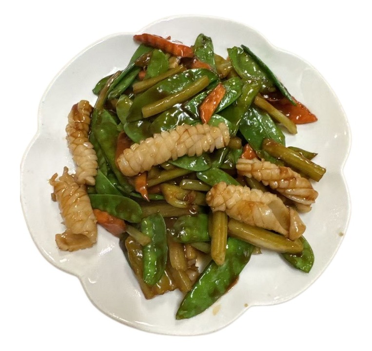 Squid w. Snow Peas