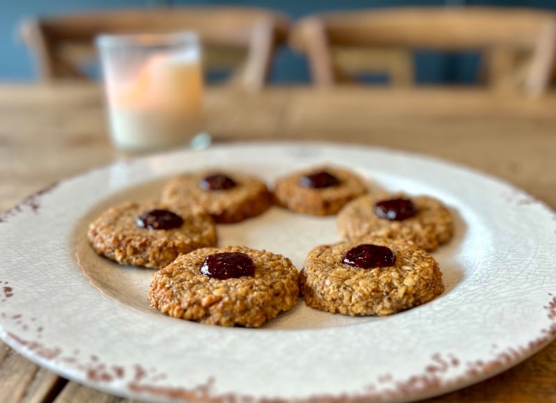 Almond butter raspberry cookies ( GF - Vegan)