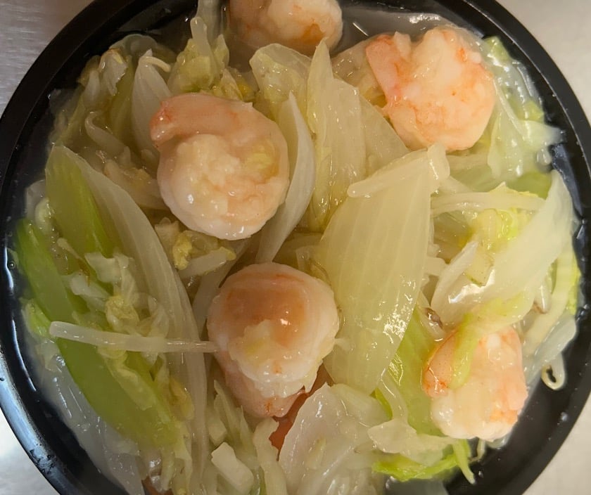 虾炒面 <br> Shrimp Chow Mein