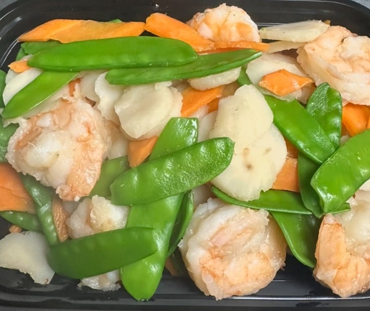 H5. Steamed Shrimp & Snow Peas